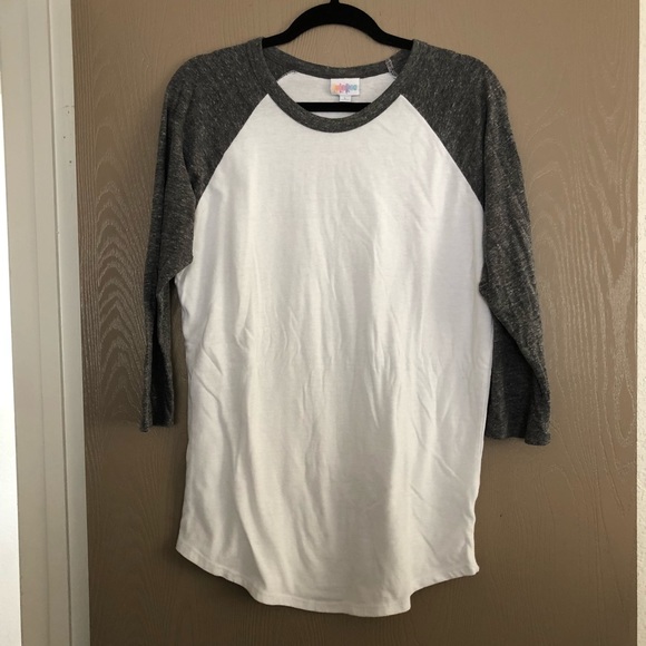 LuLaRoe Tops - EUC Lularoe Randy Baseball Tee Solid Gray white